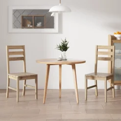 vidaXL Eetkamerstoelen 2 st massief acaciahout