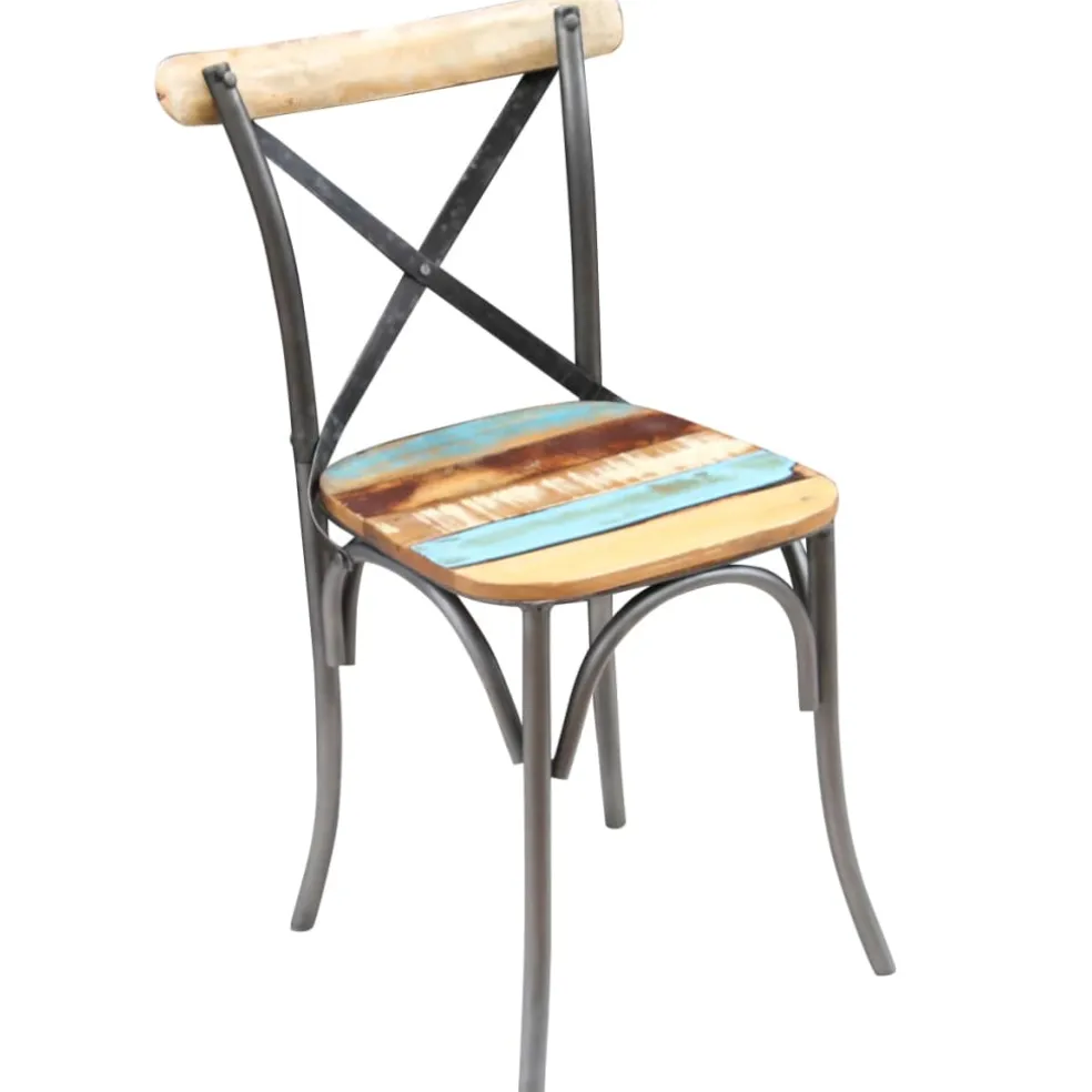 vidaXL Eetkamerstoelen 2 st massief gerecycled hout