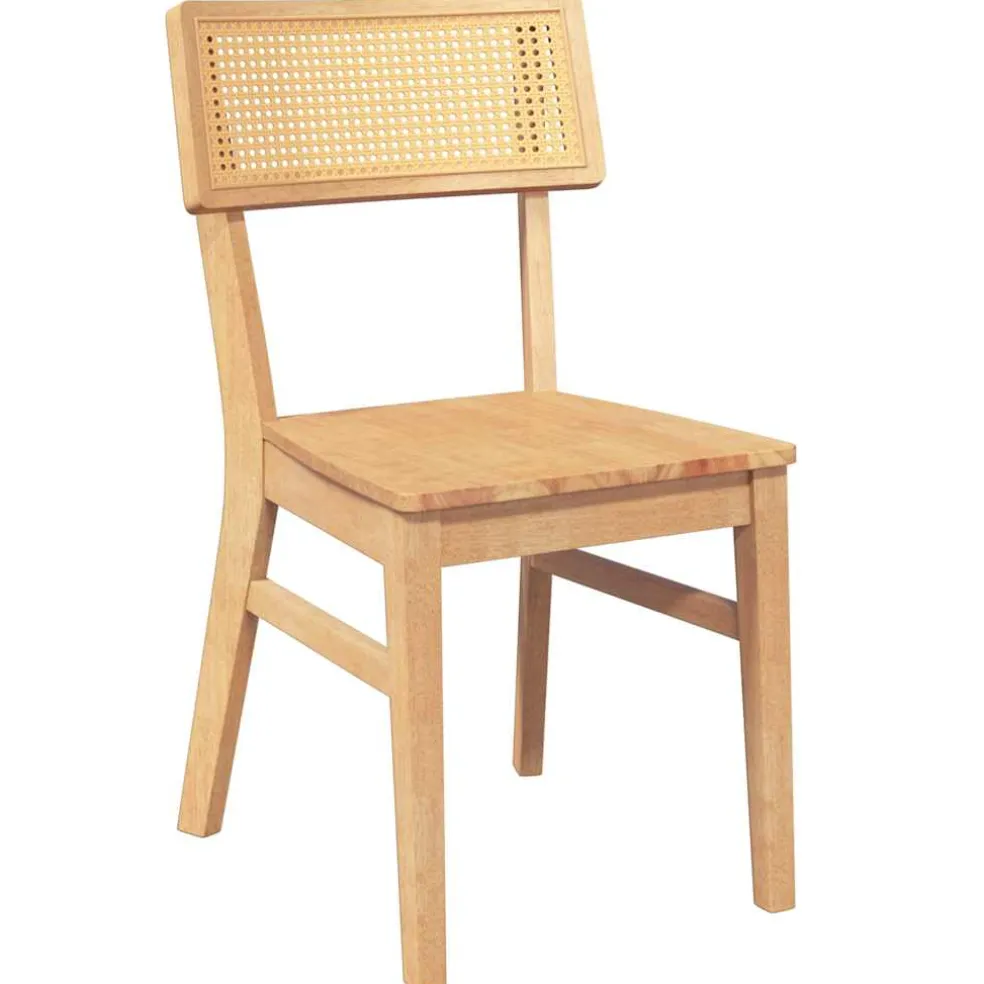 vidaXL Eetkamerstoelen 2 st massief hout rubber