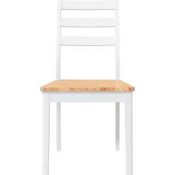 vidaXL Eetkamerstoelen 2 st massief hout rubber wit