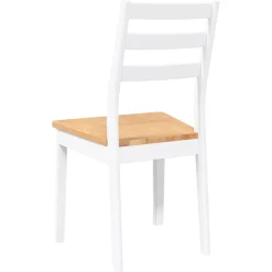 vidaXL Eetkamerstoelen 2 st massief hout rubber wit
