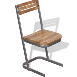 vidaXL Eetkamerstoelen 2 st massief teakhout