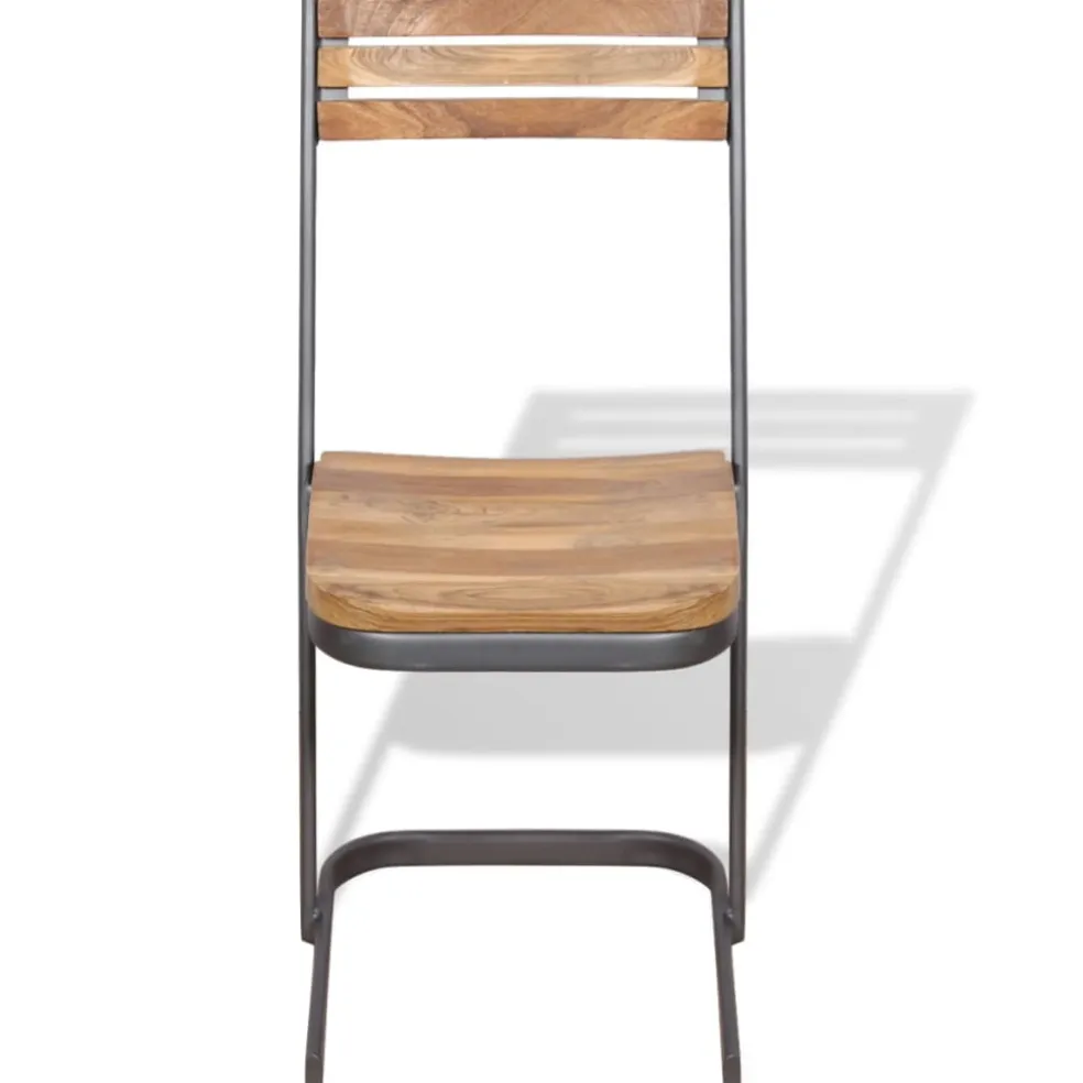 vidaXL Eetkamerstoelen 2 st massief teakhout
