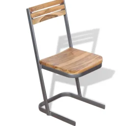 vidaXL Eetkamerstoelen 2 st massief teakhout