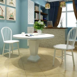 vidaXL Eetkamerstoelen 2 st massief rubberwood wit
