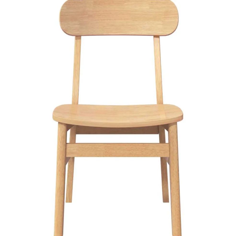 vidaXL Eetkamerstoelen 2 st massief hout rubber
