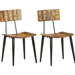 vidaXL Eetkamerstoelen 2 st massief gerecycled hout