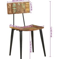 vidaXL Eetkamerstoelen 2 st massief gerecycled hout