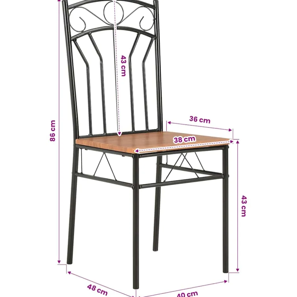vidaXL Eetkamerstoelen 6 st MDF bruin