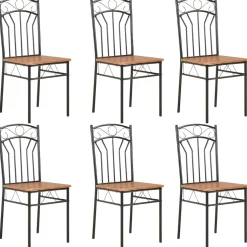 vidaXL Eetkamerstoelen 6 st MDF bruin