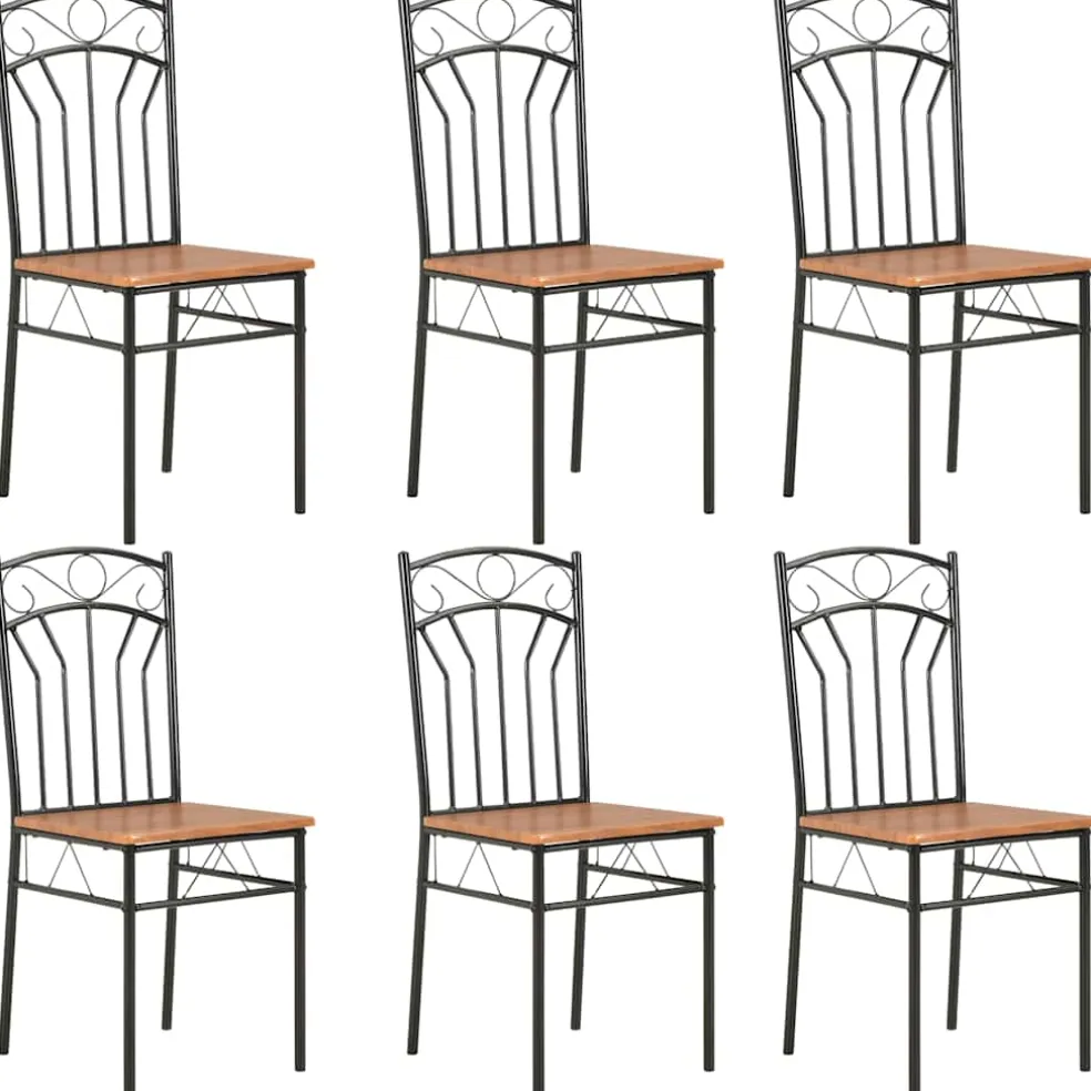 vidaXL Eetkamerstoelen 6 st MDF bruin