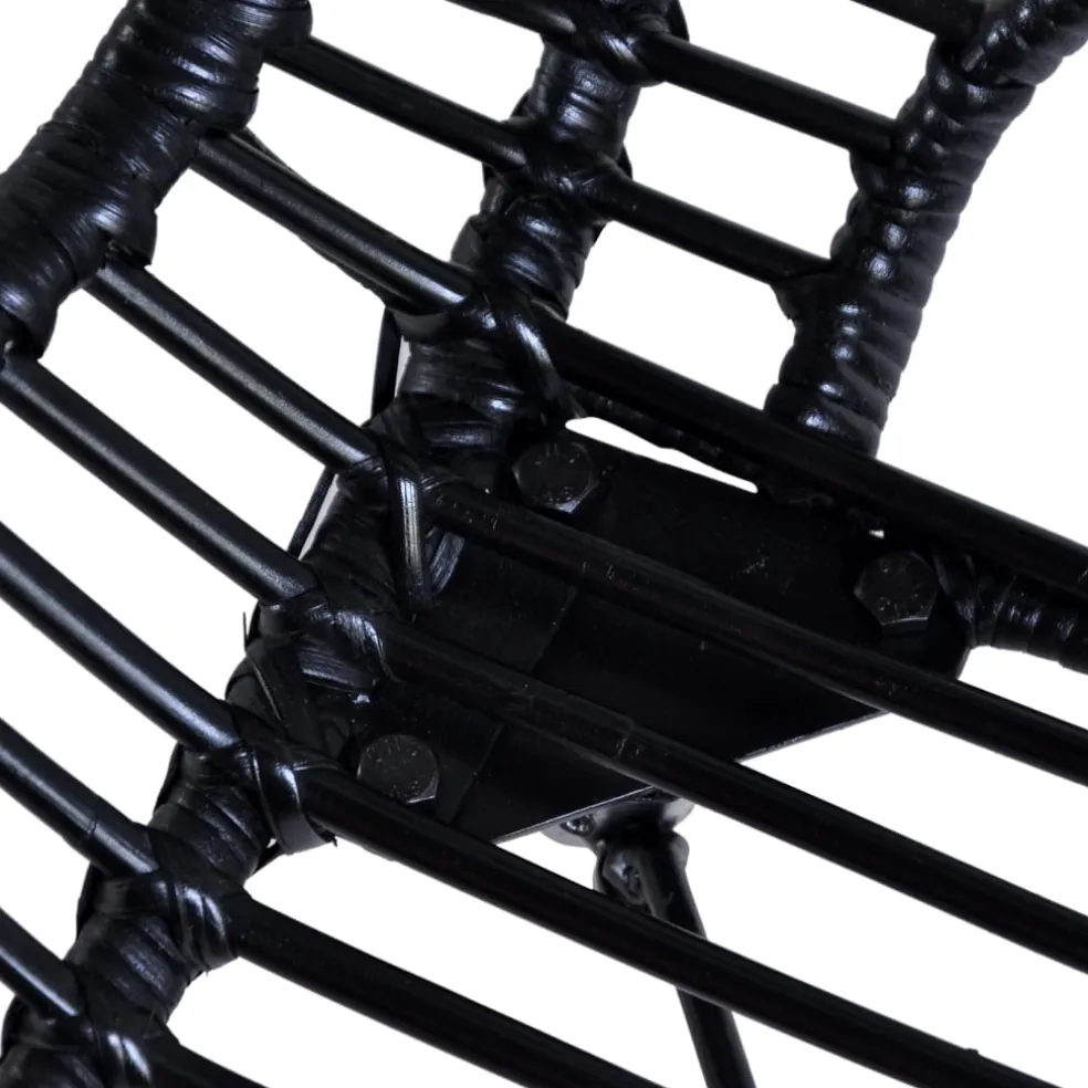 vidaXL Eetkamerstoelen 2 st natuurlijk rattan zwart