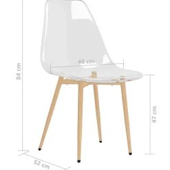 vidaXL Eetkamerstoelen 2 st PET transparant