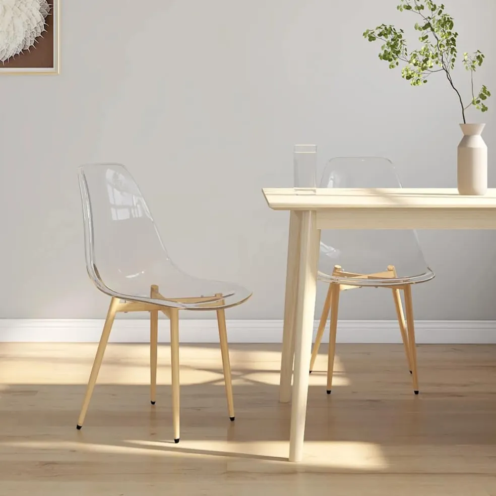 vidaXL Eetkamerstoelen 2 st PET transparant