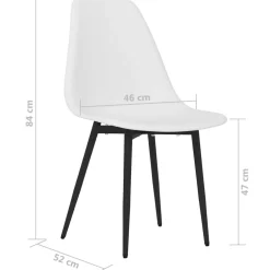 vidaXL Eetkamerstoelen 2 st PP wit