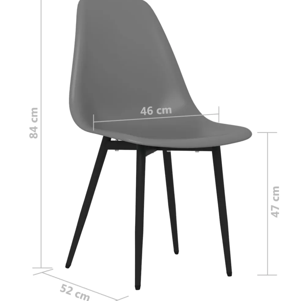 vidaXL Eetkamerstoelen 2 st PP grijs