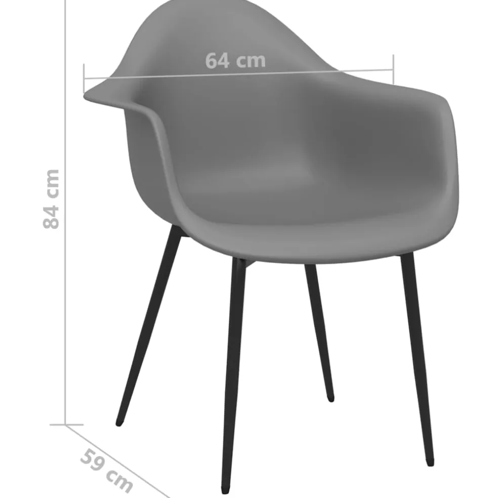 vidaXL Eetkamerstoelen 2 st PP grijs