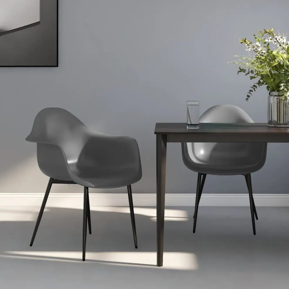 vidaXL Eetkamerstoelen 2 st PP grijs