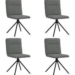 vidaXL Eetkamerstoelen 4 st stof lichtgrijs