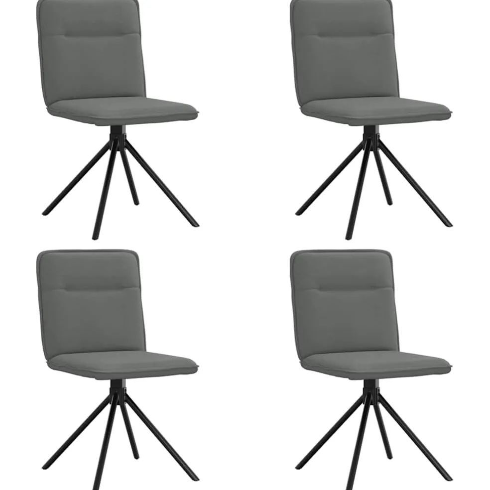 vidaXL Eetkamerstoelen 4 st stof donkergrijs