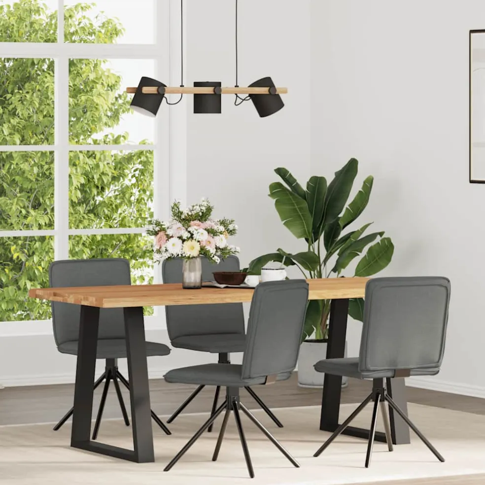 vidaXL Eetkamerstoelen 4 st stof donkergrijs