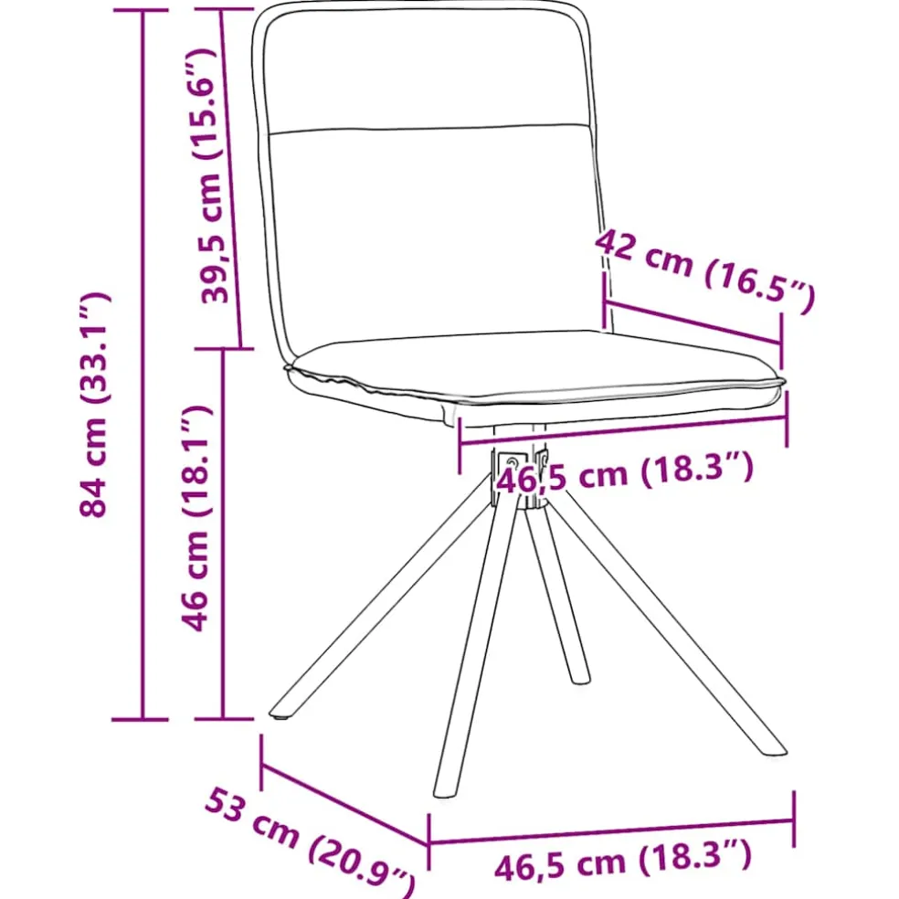 vidaXL Eetkamerstoelen 4 st stof donkergrijs