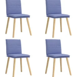 vidaXL Eetkamerstoelen 4 st stof jeansblauw