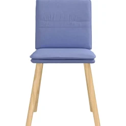 vidaXL Eetkamerstoelen 4 st stof jeansblauw