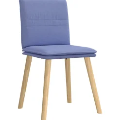 vidaXL Eetkamerstoelen 4 st stof jeansblauw