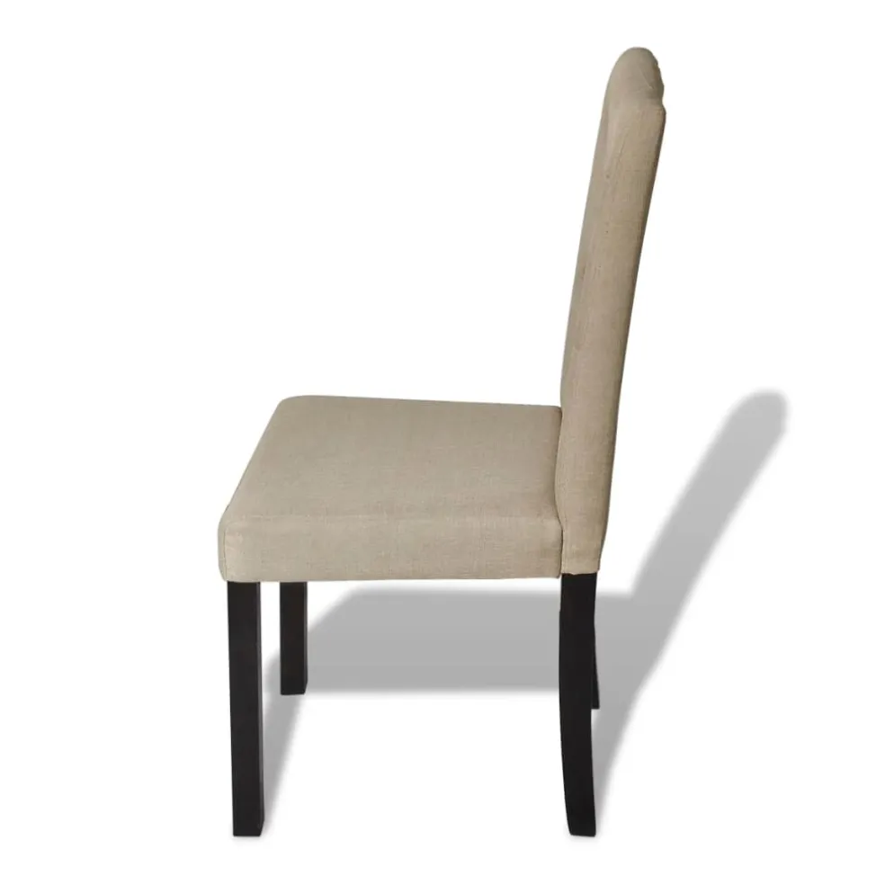vidaXL Eetkamerstoelen 6 st stof camel