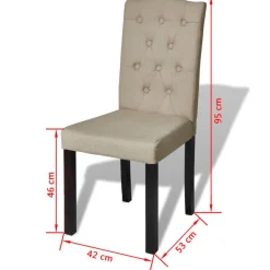 vidaXL Eetkamerstoelen 6 st stof camel