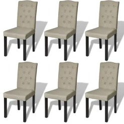 vidaXL Eetkamerstoelen 6 st stof camel