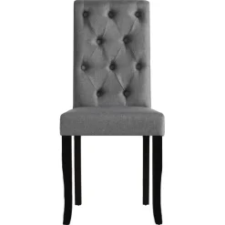 vidaXL Eetkamerstoelen 2 st stof donkergrijs