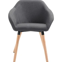 vidaXL Eetkamerstoelen 4 st stof donkergrijs