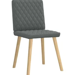 vidaXL Eetkamerstoelen 4 st stof donkergrijs