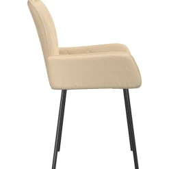 vidaXL Eetkamerstoelen 2 st stof crèmekleurig