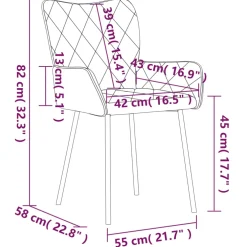 vidaXL Eetkamerstoelen 2 st stof crèmekleurig