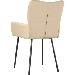vidaXL Eetkamerstoelen 2 st stof crèmekleurig