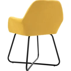 vidaXL Eetkamerstoelen 2 st stof geel