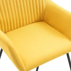 vidaXL Eetkamerstoelen 2 st stof geel