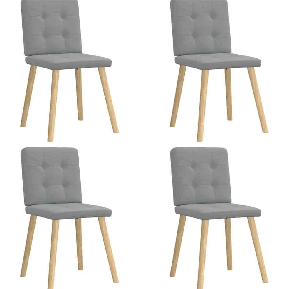 vidaXL Eetkamerstoelen 4 st stof lichtgrijs