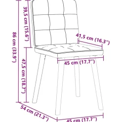 vidaXL Eetkamerstoelen 4 st stof lichtgrijs