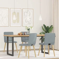 vidaXL Eetkamerstoelen 4 st stof lichtgrijs