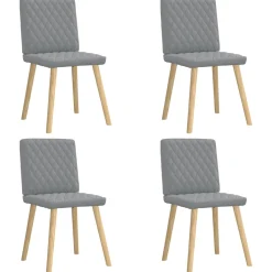 vidaXL Eetkamerstoelen 4 st stof lichtgrijs