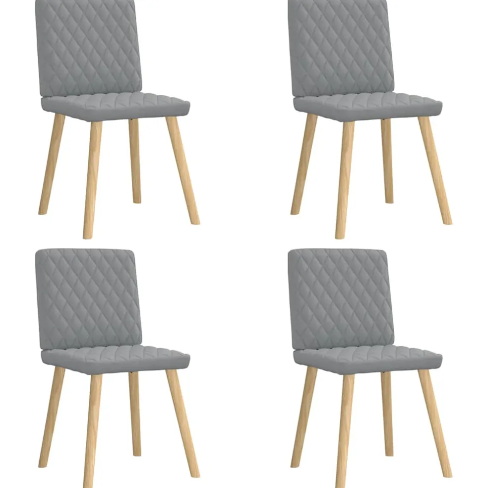 vidaXL Eetkamerstoelen 4 st stof lichtgrijs