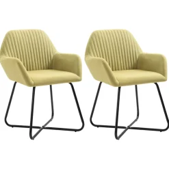 vidaXL Eetkamerstoelen 2 st stof groen