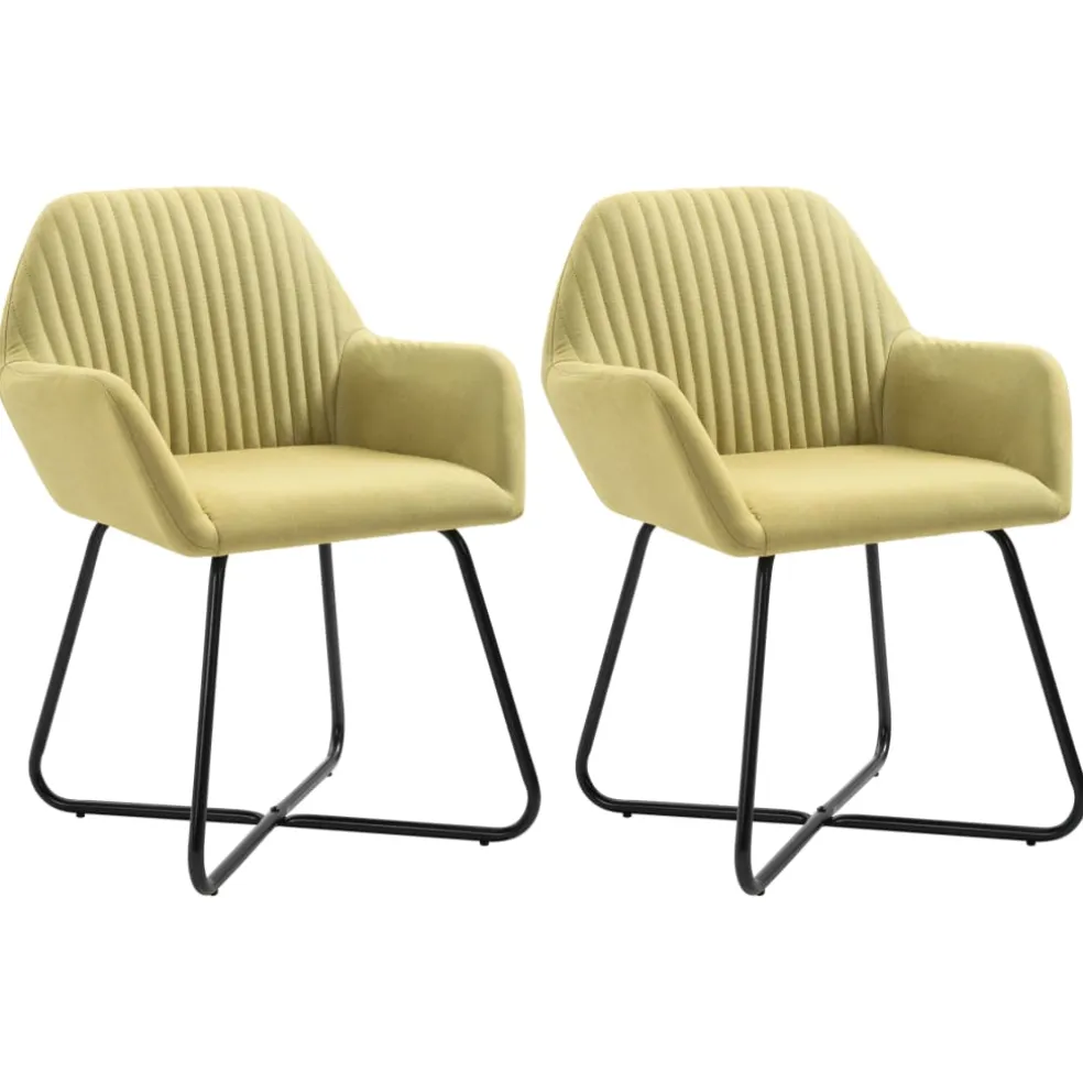 vidaXL Eetkamerstoelen 2 st stof groen