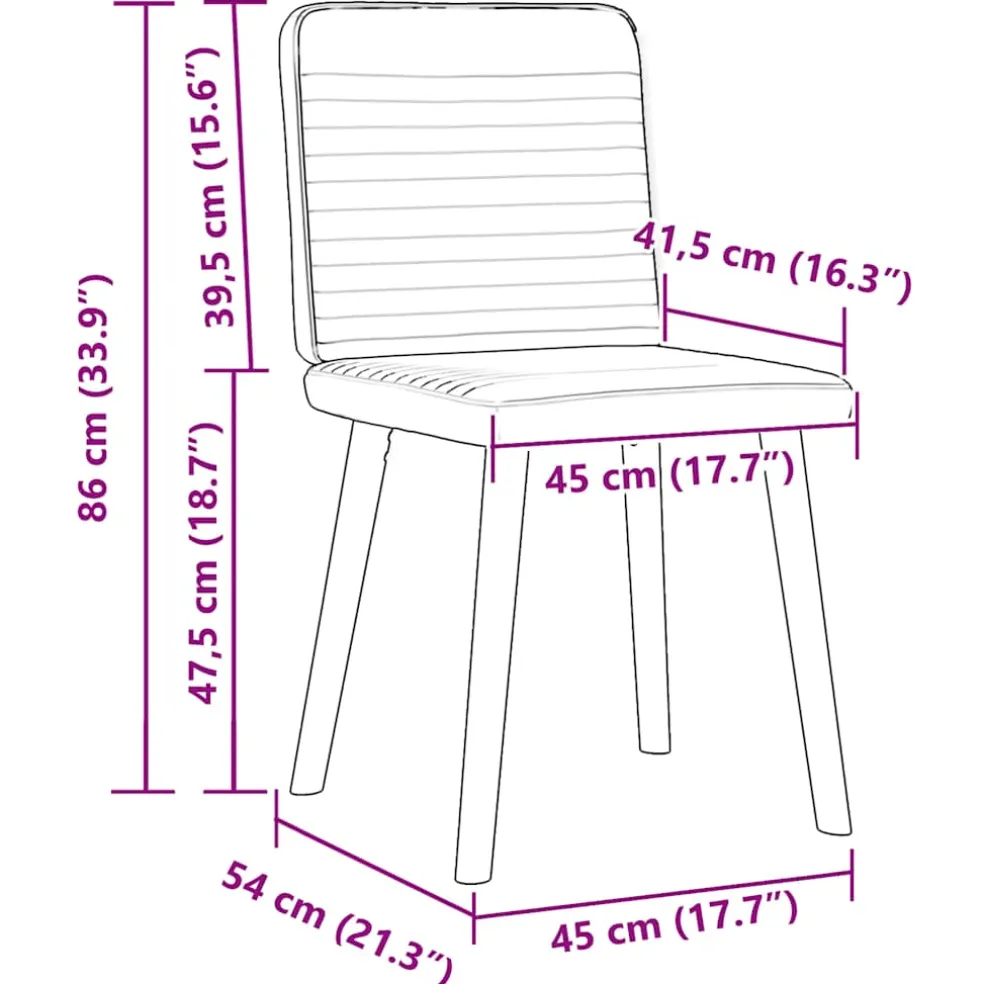 vidaXL Eetkamerstoelen 4 st stof zwart