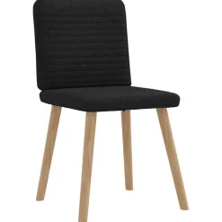 vidaXL Eetkamerstoelen 4 st stof zwart