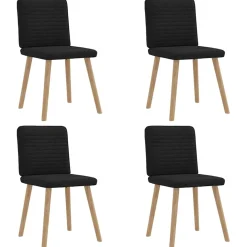 vidaXL Eetkamerstoelen 4 st stof zwart